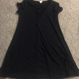 Black crossed front dress